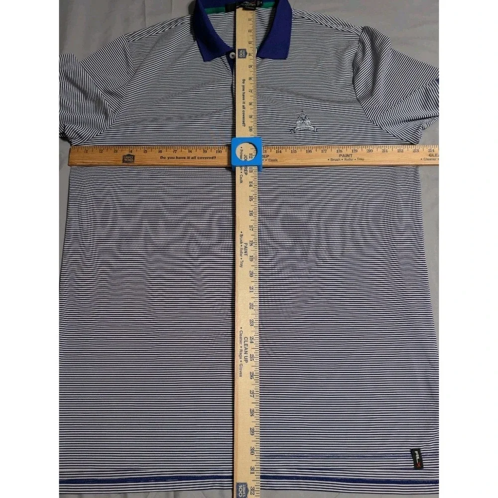 RLX Ralph Lauren Golf Polo‎ Shirt Congressional Country Club Blue Stripe XL